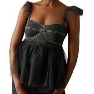 Anthropologie Pilcro Tulle Babydoll Blouse NWT